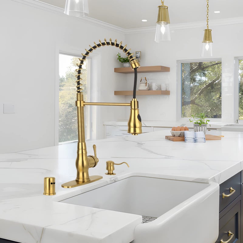 Akicon Brushed Gold Brass Finish Kitchen Dishwasher Air Gap Cap, brass Air Gap Cover - Image 3